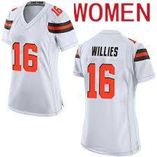 Women Cleveland Browns 16 Derrick Willies Nike White Game NFL Jersey